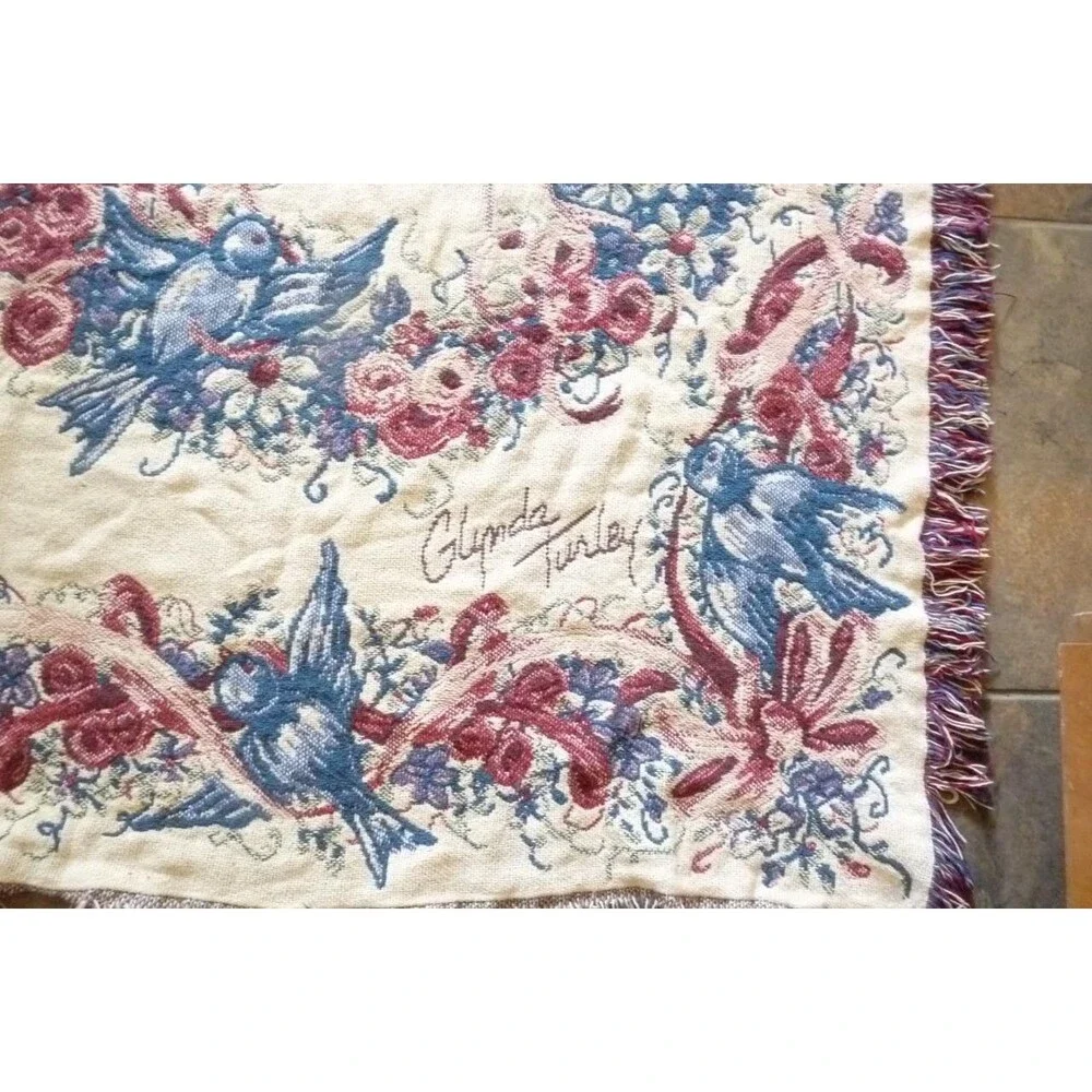 Glynda Turley Simply Country Tapestry Throw Blanket soft woven cotton 68X48
